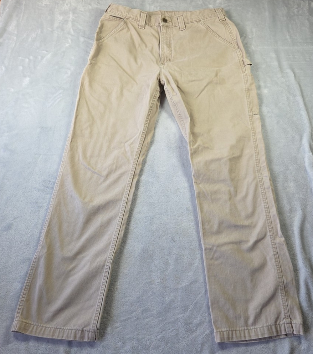 Carhartt Pants Sz 36x34 (34x32) Tan Cargo Relaxed Fit Utility Work 1075